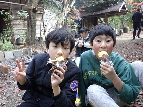 焼き芋をいただく